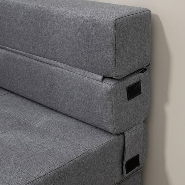 Sovstol, 2-i-1, 70x70x61 cm (Soffa), 70x174x15 cm (Säng), Mörkgrå