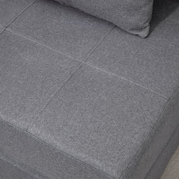 Sovstol, 2-i-1, 70x70x61 cm (Soffa), 70x174x15 cm (Säng), Mörkgrå