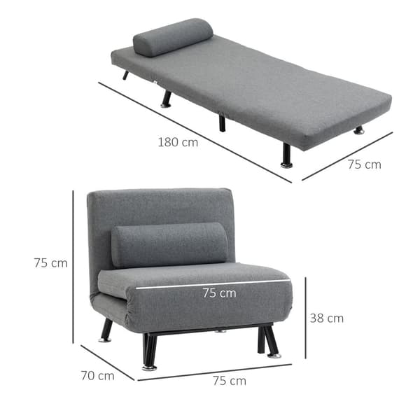Vuodesohva, 75x70 cm (sohvana), 180x75 cm (sänkynä), tummanharmaa