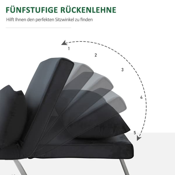 2-in-1 vuodesohva, 65P x 77L x 80K cm, Musta