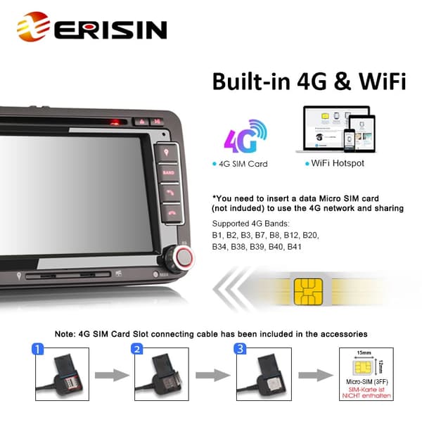 Android bil stereo, 8-kernet, trådløs Carplay