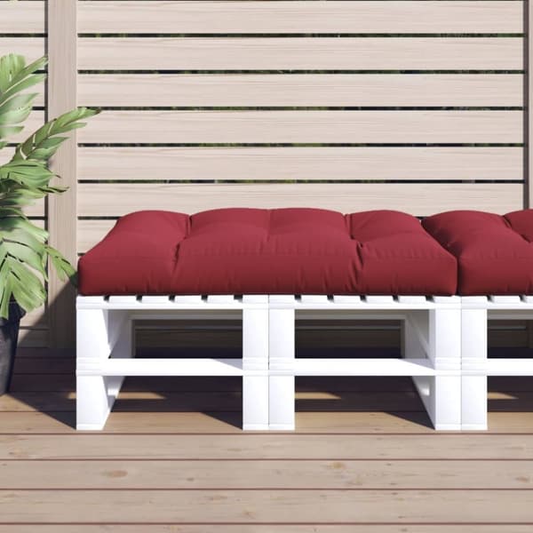 vidaXL pallehynde 120x80x12 cm stof vinrød