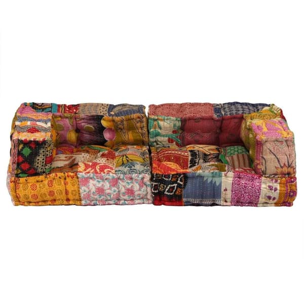 vidaXL 2-personers modulpuf stof patchwork