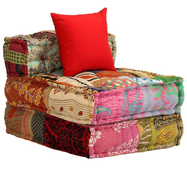 vidaXL 3-personers modulpuf stof patchwork
