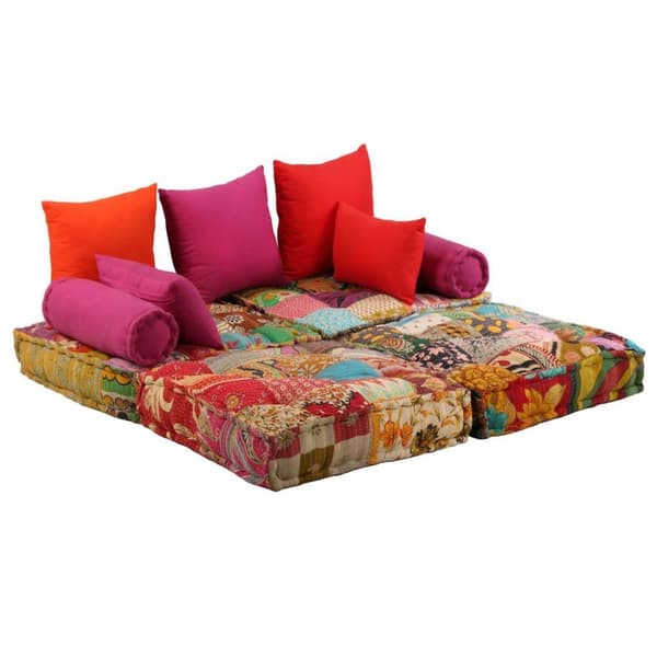 vidaXL 2-personers modulpuf stof patchwork