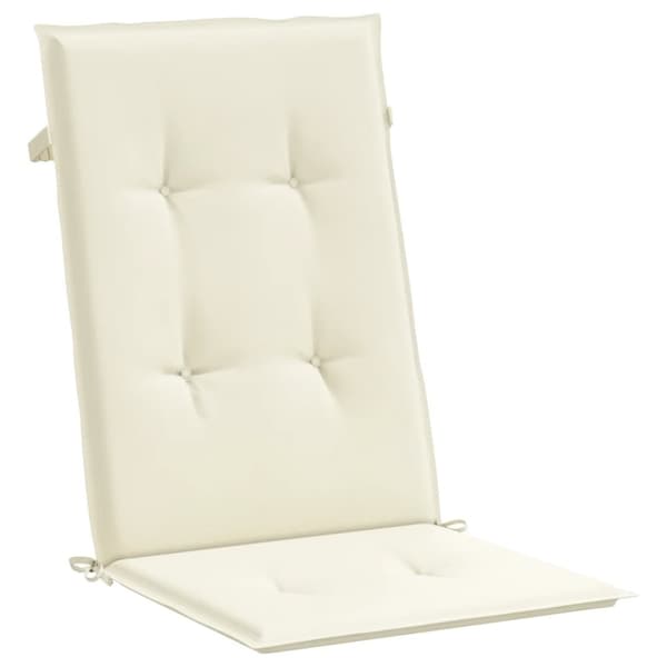 vidaXL stolehynder m. høj ryg 4 stk. 120x50x3 cm stof cremefarvet
