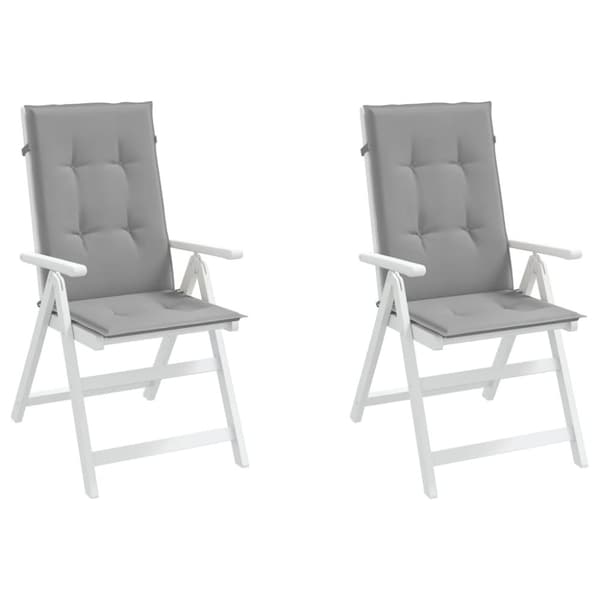 vidaXL stolehynder m. høj ryg 2 stk. 120x50x3 cm stof grå