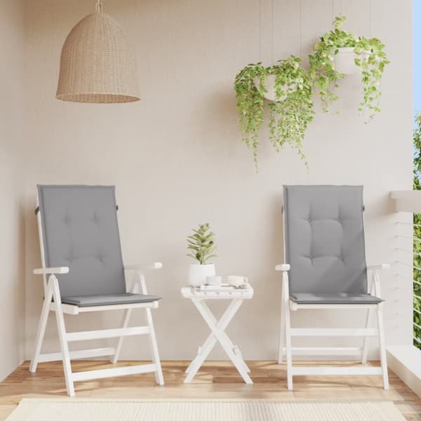 vidaXL stolehynder m. høj ryg 2 stk. 120x50x3 cm stof grå
