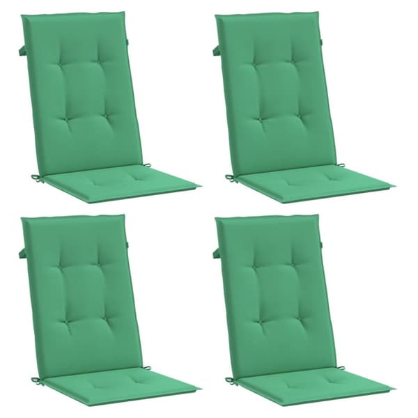 vidaXL stolehynder m. høj ryg 4 stk. 120x50x3 cm stof grøn
