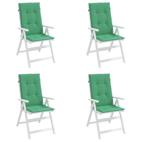 vidaXL stolehynder m. høj ryg 4 stk. 120x50x3 cm stof grøn