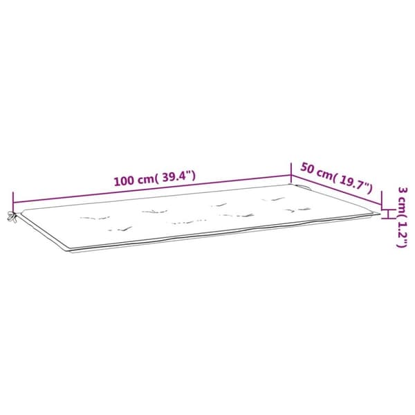 vidaXL hynde til havebænk 100x50x3 cm oxfordstof blå