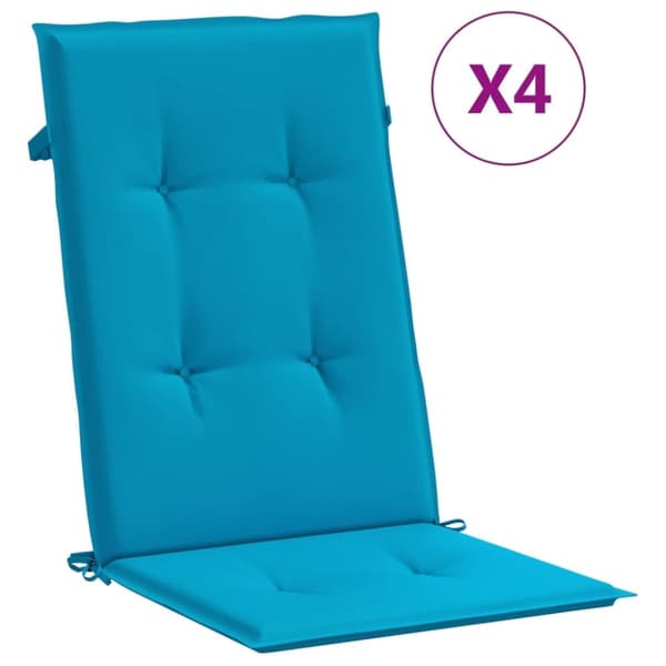 vidaXL stolehynder m. høj ryg 4 stk. 120x50x3 cm stof blå