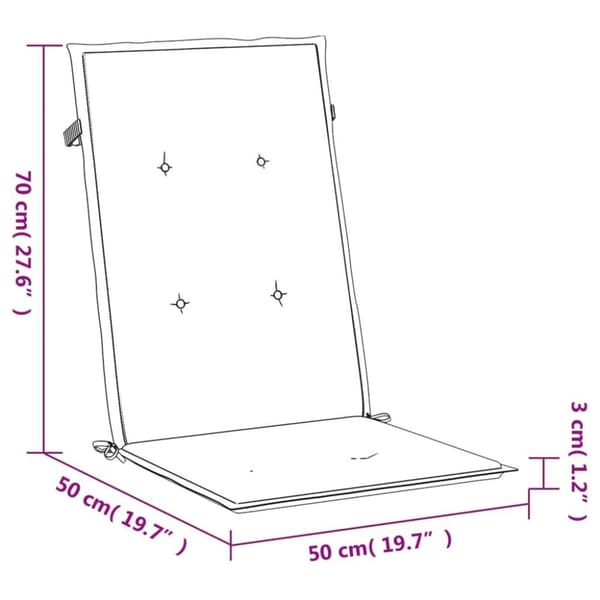vidaXL stolehynder m. høj ryg 2 stk. 120x50x3 cm stof blå