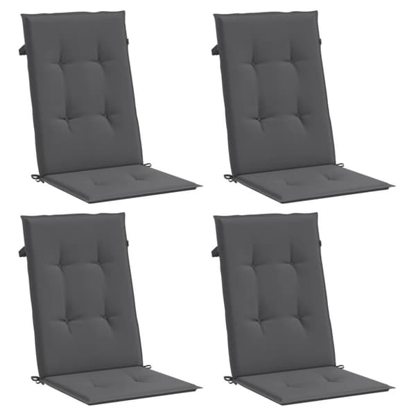 vidaXL stolehynder m. høj ryg 4 stk. 120x50x3 cm stof antracit