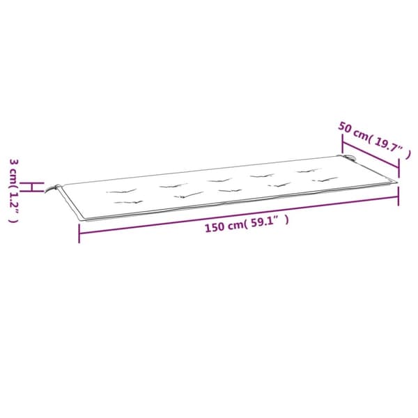 vidaXL hynde til havebænk 150x50x3 cm oxfordstof blå