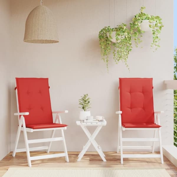 vidaXL stolehynder m. høj ryg 2 stk. 120x50x3 cm stof rød