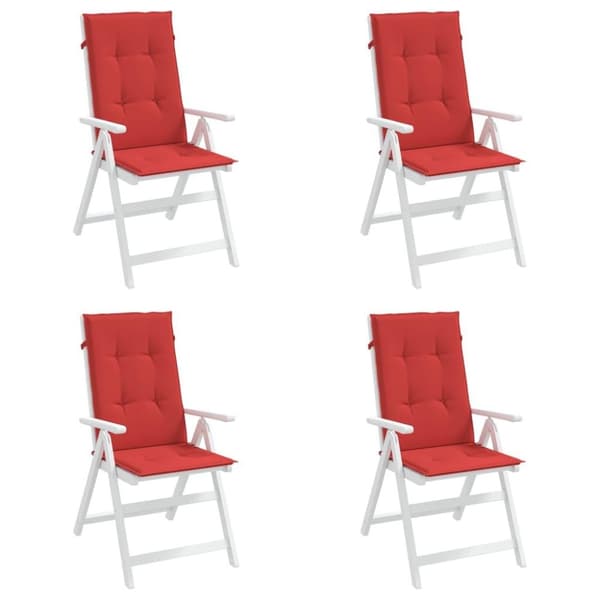 vidaXL stolehynder m. høj ryg 4 stk. 120x50x3 cm stof rød