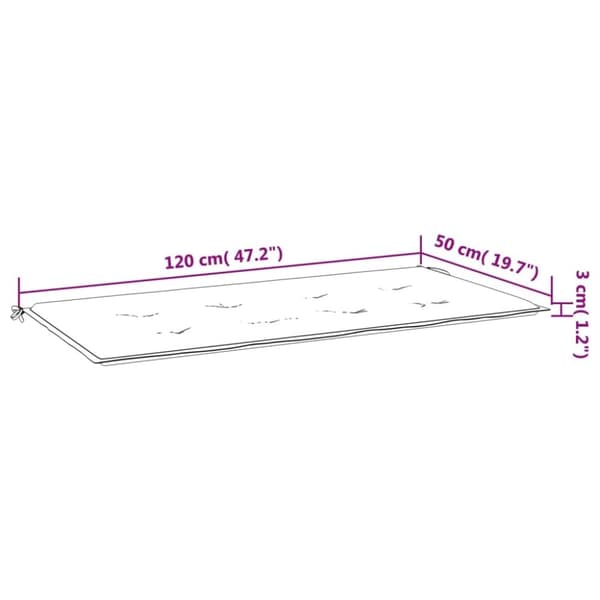vidaXL hynde til havebænk 120x50x3 cm oxfordstof blå