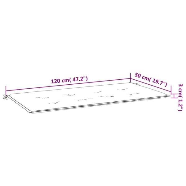 vidaXL hynde til havebænk 120x50x3 cm oxfordstof blå