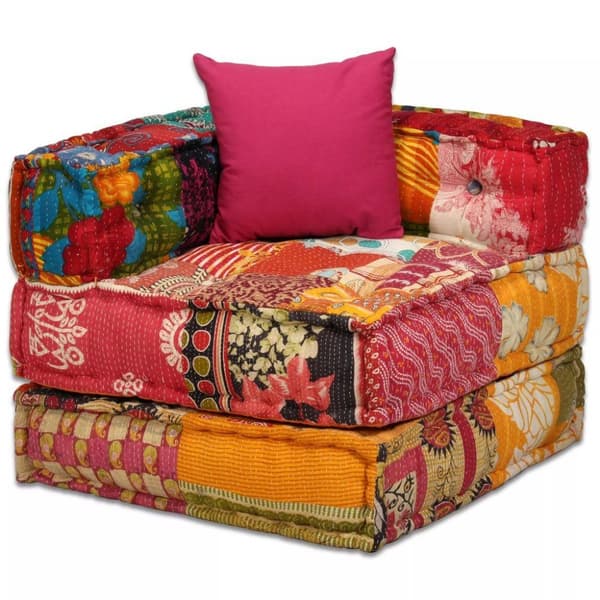 vidaXL 2-personers modulpuf stof patchwork