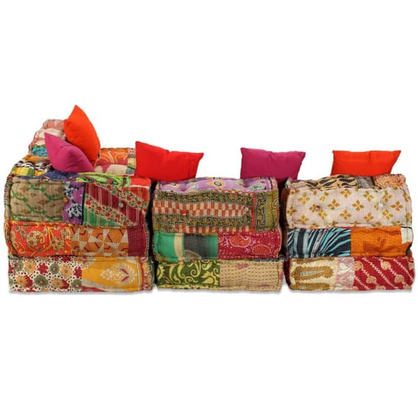 vidaXL 4-personers modulpuf stof patchwork