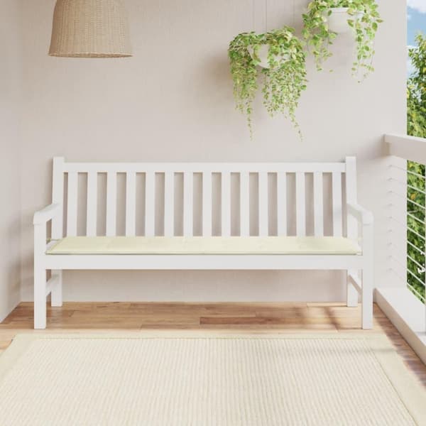 vidaXL Bänkdyna för trädgården gräddvit 180x50x3 cm oxfordtyg