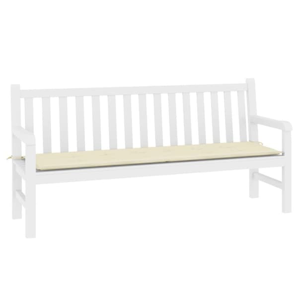 vidaXL Bänkdyna för trädgården gräddvit 180x50x3 cm oxfordtyg