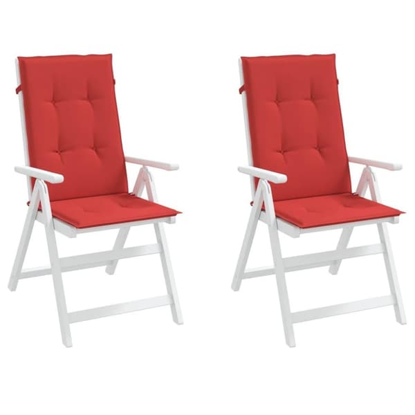 vidaXL Stolsdynor 2 st röd 120x50x3 cm tyg