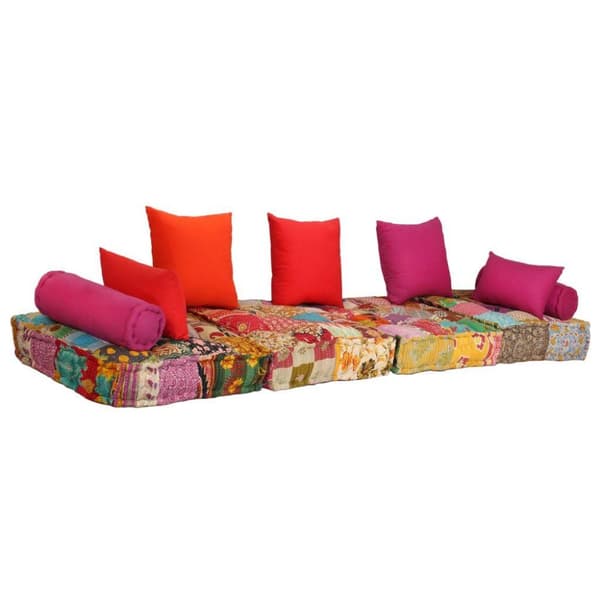 vidaXL Modulpuff 2-sits lappad tyg