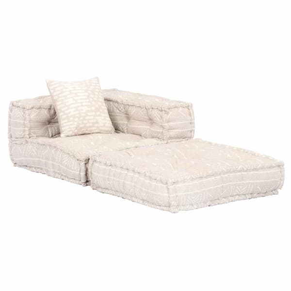 vidaXL 4-personers modulær puf stof beige