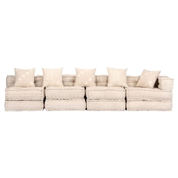 vidaXL 4-personers modulær puf stof beige