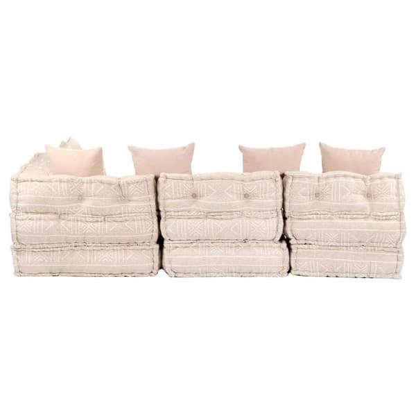vidaXL Modulpuff 4-sits beige tyg