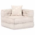 Miniatyrbild 7 av 11: vidaXL Modulpuff 4-sits beige tyg