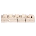 Miniatyrbild 2 av 11: vidaXL Modulpuff 4-sits beige tyg