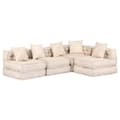 Miniatyrbild 1 av 11: vidaXL Modulpuff 4-sits beige tyg