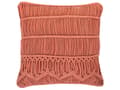 Miniatyrbild 1 av 9: Dekorativ Kudde Orange Bomull Macrame 45 x 45 cm Rep Boho Retro Dekor Tillbehör