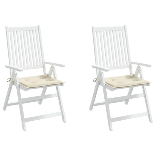 vidaXL Stolsdynor 2 st gräddvit 50x50x3 cm oxfordtyg