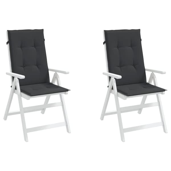 vidaXL Stolsdynor 2 st svart 120x50x3 cm tyg