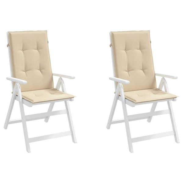 vidaXL Stolsdynor 2 st beige 120x50x3 cm tyg
