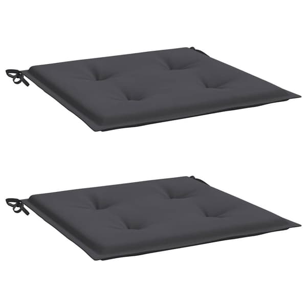 vidaXL hynder til havestol 2 stk. 50x50x3 cm oxfordstof antracitgrå