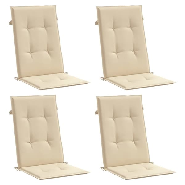 vidaXL stolehynder m. høj ryg 4 stk. 120x50x3 cm stof beige