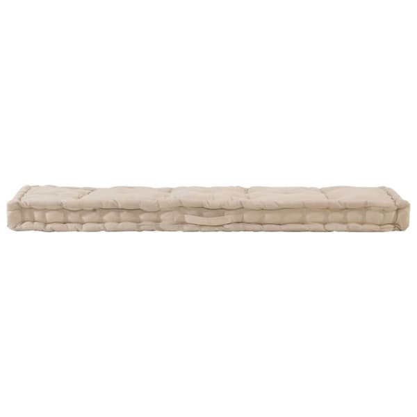 vidaXL Dyna till pallsoffa bomull 120x40x7 cm beige