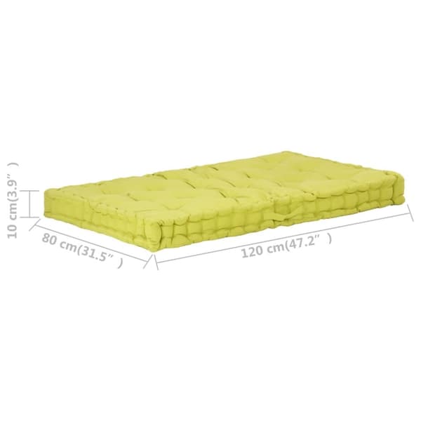 vidaXL hynde til pallesofa 120x80x10 cm bomuld grøn