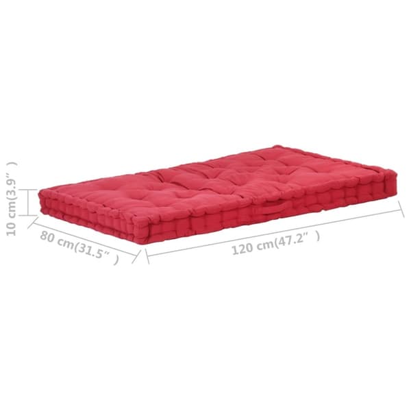 vidaXL hynde til pallesofa 120x80x10 cm bomuld bordeauxfarvet