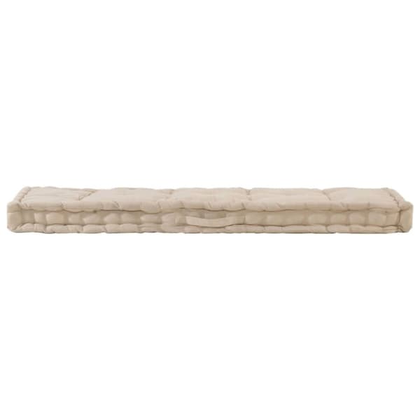 vidaXL Dyna till pallsoffa 2 st bomull beige