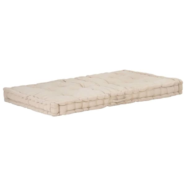 vidaXL Dyna till pallsoffa 2 st bomull beige