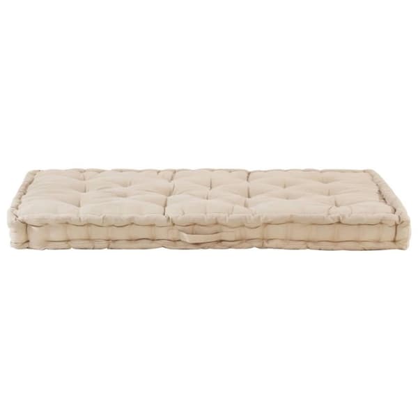 vidaXL Dyna till pallsoffa 2 st bomull beige