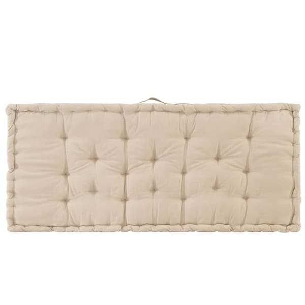 vidaXL Dyna till pallsoffa 2 st bomull beige