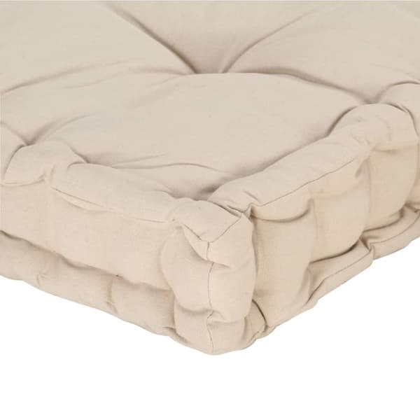 vidaXL Dyna till pallsoffa 2 st bomull beige