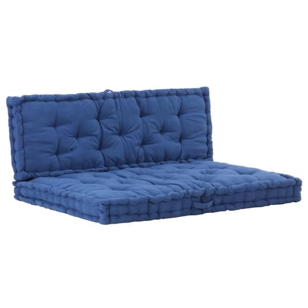 vidaXL hynder til pallesofa 2 stk. bomuld lyseblå